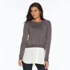 Women's Apt. 9&reg; Metallic Mock-layer Top, Size: Medium, Brt Purple