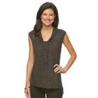 Women's Dana Buchman Print Knot-front Top, Size: Large, Med Brown