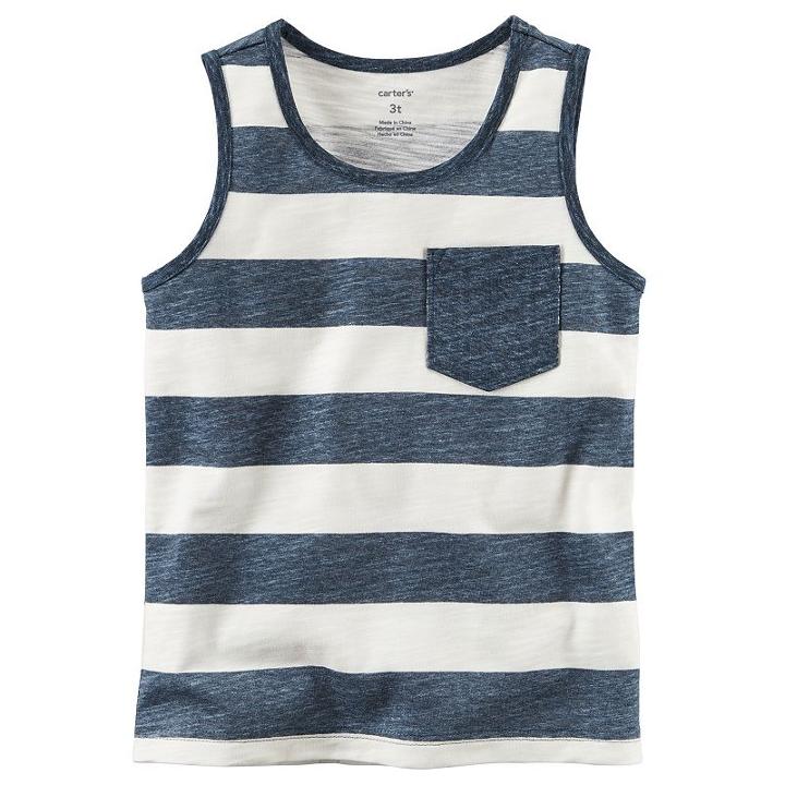 Boys 4-8 Carter's Slubbed Striped Pocket Tank Top, Boy's, Size: 6, Ovrfl Oth