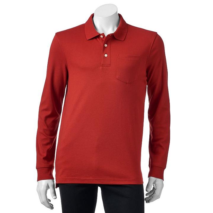 Men's Croft & Barrow&reg; Classic-fit Easy-care Interlock Polo, Size: Small, Orange