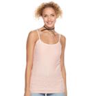 Juniors' So&reg; Lace Front Cami, Teens, Size: Medium, Lt Orange