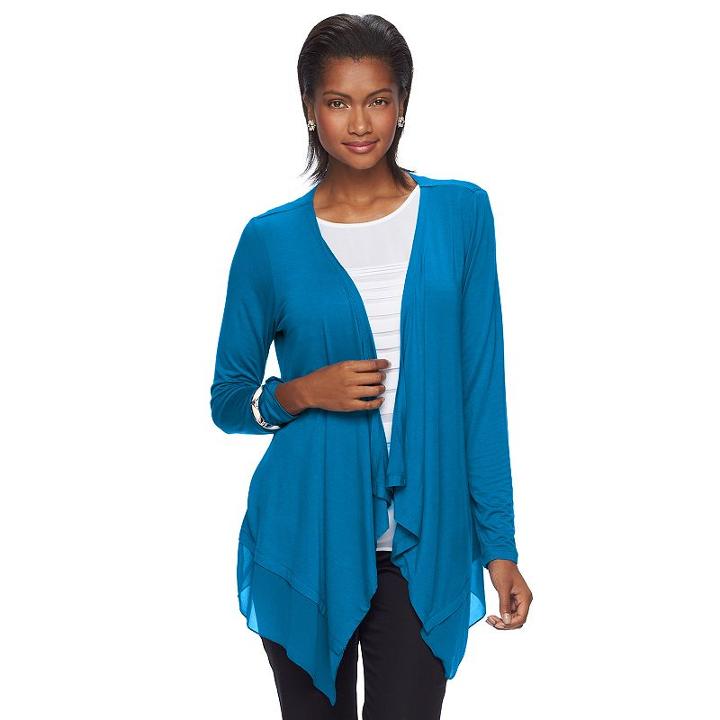 Women's Dana Buchman Open-front Cardigan, Size: Xs, Blue Other