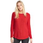 Women's Chaps Textured Cable-knit Sweater, Size: Xxl, Red
