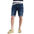 Men's Levi's 502 Rolled-hem Denim Shorts, Size: 42, Dark Blue