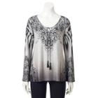 Apt. 9&reg; Sublimation Peasant Top - Women's, Size: Large, Grey