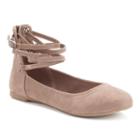 So&reg; Women's Ankle-wrap Ballet Flats, Girl's, Size: Medium (7.5), Brown Oth