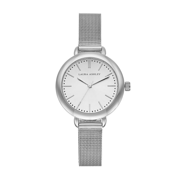 Laura Ashley Women's Mesh Watch, Size: Medium, Grey