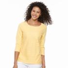 Women's Croft & Barrow® Lace-front Scoopneck Tee, Size: Xs, Gold