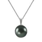18k White Gold 1/4-ct. T.w. Diamond And Tahitian Cultured Pearl Pendant, Women's, Size: 18, Black