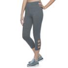 Juniors' So&reg; Cutout Capri Yoga Leggings, Teens, Size: Medium, Dark Grey