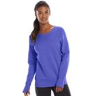 Women's Tek Gear&reg; Fleece Crewneck Sweatshirt, Size: Medium, Med Blue