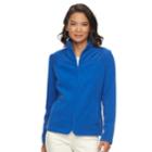 Women's Croft & Barrow&reg; Quilted Yoke Fleece Jacket, Size: Xxl, Med Blue