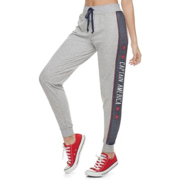 Juniors' Marvel Hero Elite Captain America Jogger Pants By Her Universe, Teens, Size: Large, Med Grey