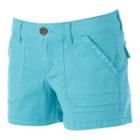 Juniors' Unionbay Stretch Twill Shortie Shorts, Girl's, Size: 1, Turquoise/blue (turq/aqua)