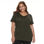 Plus Size Apt. 9&reg; Essential V-neck Tee, Women's, Size: 1xl, Green