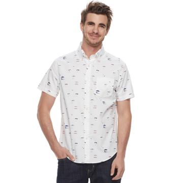 Men's Sonoma Goods For Life&trade; Flexwear Modern-fit Poplin Button-down Shirt, Size: Xl, Natural