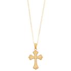 10k Gold Scalloped Cross Pendant Necklace, Women's, Size: 18