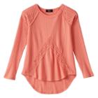 Girls 7-16 It's Our Time Lace Thermal Top, Girl's, Size: Xl, Orange