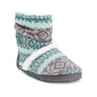 Muk Luks Women's Knit Slouchy Bootie Slippers, Size: Small, Green