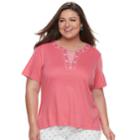 Plus Size Cathy Daniels Stars & Stripes Top, Women's, Size: 1xl, Med Orange