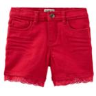 Girls 4-12 Oshkosh B'gosh&reg; Eyelet-trim Shorts, Size: 4, Red
