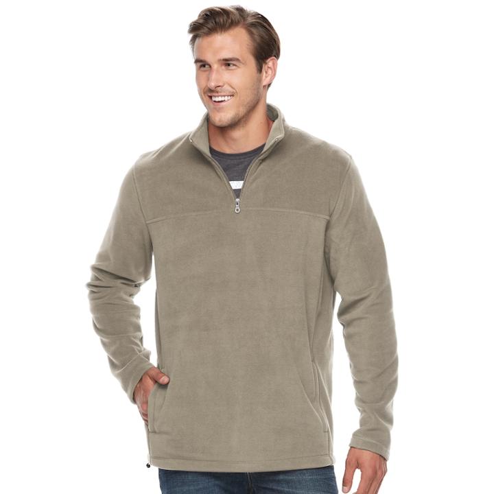 Big & Tall Croft & Barrow&reg; Classic-fit Arctic Fleece Quarter-zip Pullover, Men's, Size: Xxl Tall, Med Brown