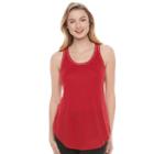 Juniors' Candie's&reg; Chevron Back Tank, Girl's, Size: Large, Dark Red