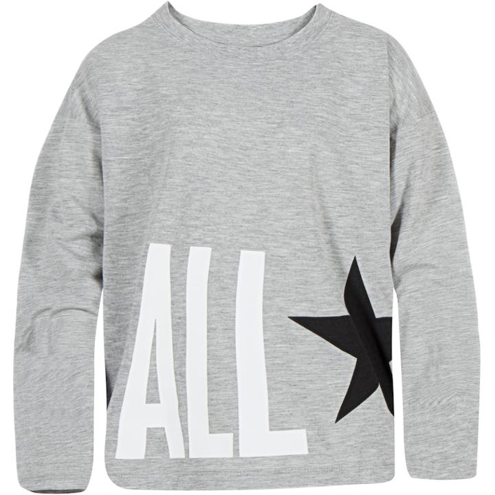 Girls 7-16 Converse Chuck Taylor All Star Oversized Long Sleeve Top, Size: Medium, Grey