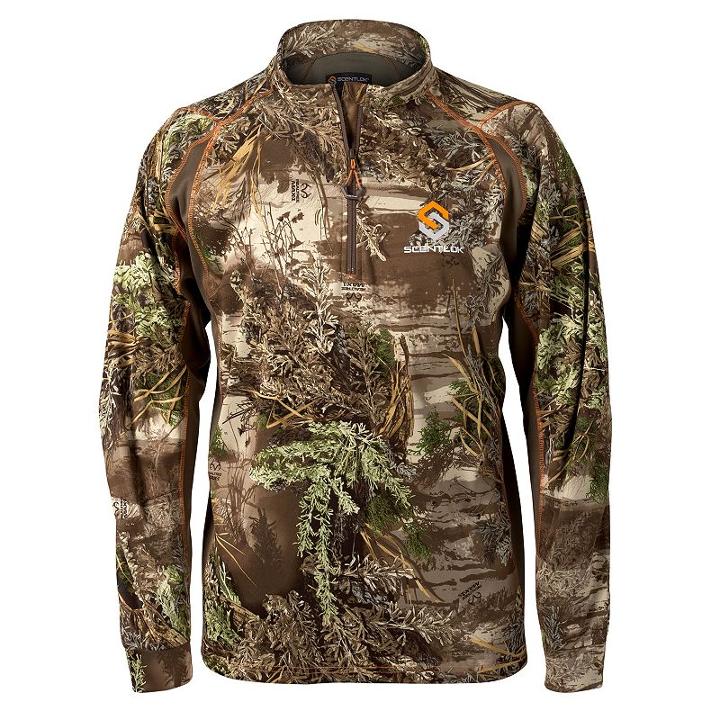 Men's Scent-lok Baseslayers Savanna Attack Quarter-zip Pullover, Size: Xl, Light Grey