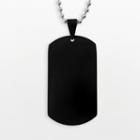 Lynx Stainless Steel Black Ion Dog Tag - Men, Size: 22