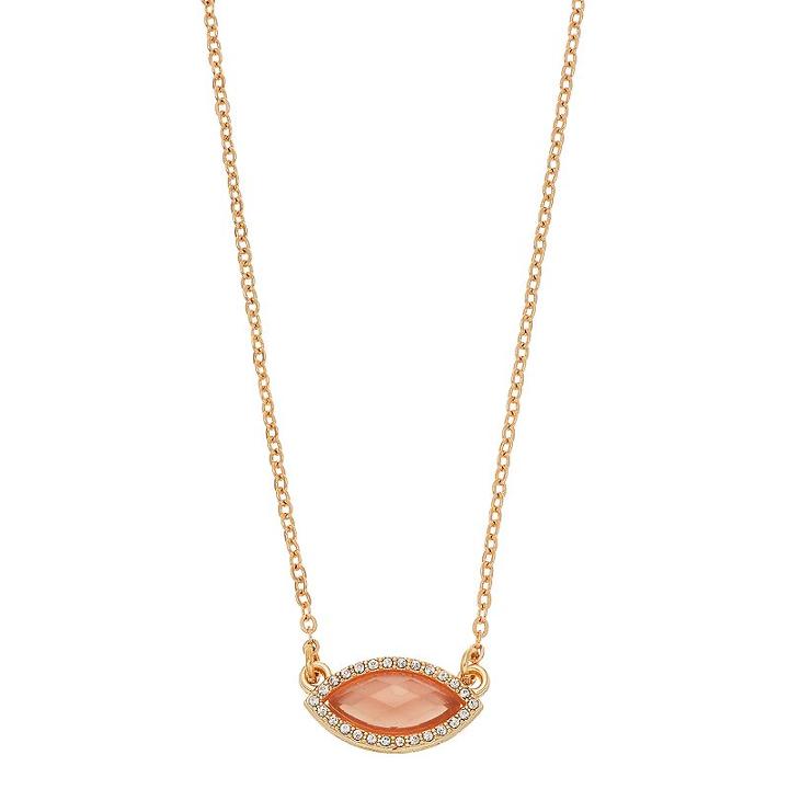 Lc Lauren Conrad Pink Marquise Halo Necklace, Women's
