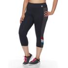 Plus Size Fila Sport&reg; Striped Mesh Capri Leggings, Women's, Size: 3xl, Black