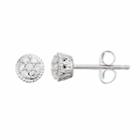 Lc Lauren Conrad 10k White Gold 1/8 Carat T.w. Diamond Cluster Stud Earrings, Women's