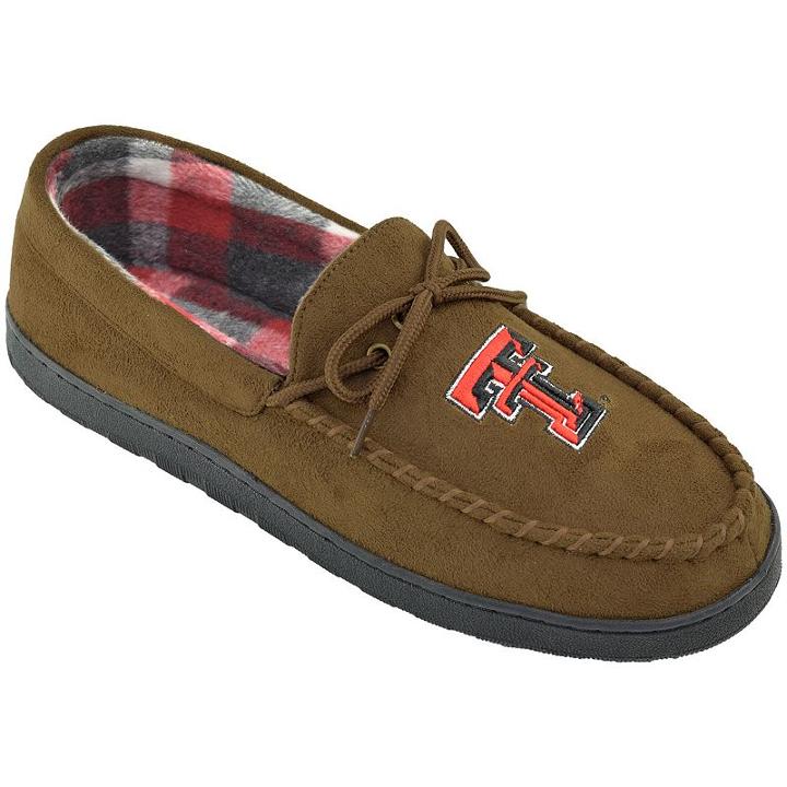 Men's Texas Tech Red Raiders Microsuede Moccasins, Size: 13, Brown