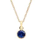 Tiara 14k Gold Over Silver Lab-created Sapphire Crown Pendant, Women's, Size: 18, Blue