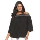 Plus Size Apt. 9 Smocked Off-the-shoulder Top, Women's, Size: 4xl, Oxford