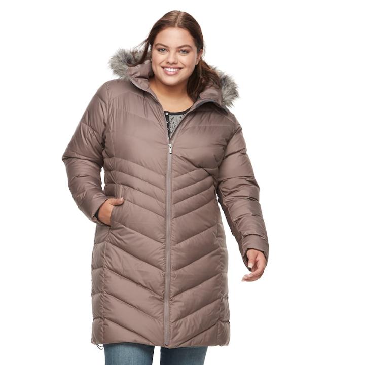 Plus Size Columbia Icy Heights Hooded Down Puffer Jacket, Women's, Size: 2xl, Dark Beige