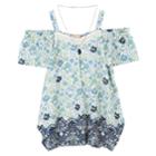 Girls 7-16 Speechless Cold Shoulder Tunic Top With Necklace, Size: Large, White