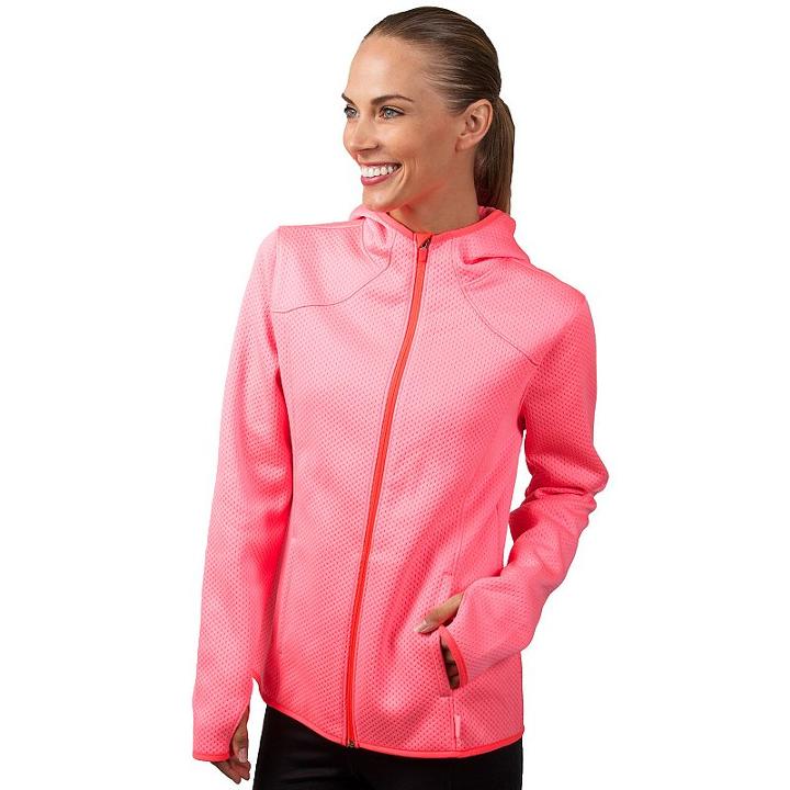 Women's Jockey Sport Summit Hooded Fleece Jacket, Size: Small, Orange Oth