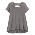 Girls 7-16 & Plus Size Mudd&reg; Lace Keyhole Swing Tee, Size: 14 1/2, Med Grey