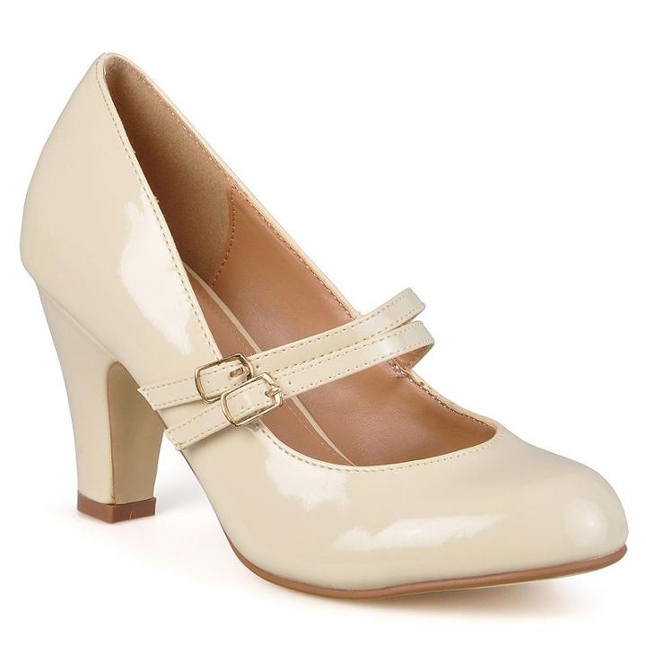 Journee Collection Wendy Mary Janes, Girl's, Size: 8 Wide, Beig/green (beig/khaki)