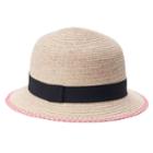 Women's Mudd&reg; Pink Splatter Straw Cloche Hat, Lt Beige