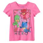 Girls 4-6x Pj Masks Hero Owlette, Gekko & Catboy Glitter Graphic Tee, Size: 6x, Pink