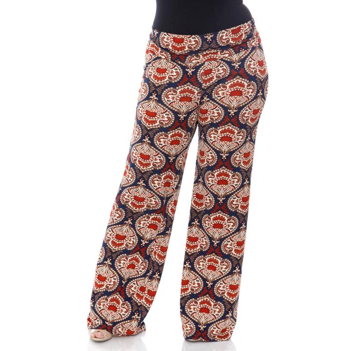 Plus Size White Mark Solid Palazzo Pants, Women's, Size: 1xl, Drk Orange