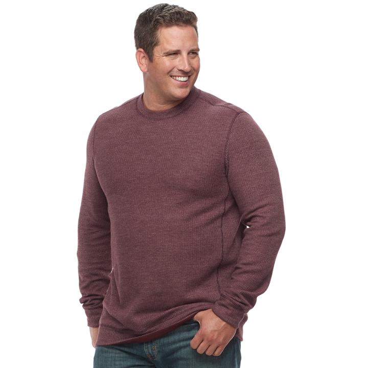 Big & Tall Croft & Barrow&reg; Classic-fit Reversible Ribbed Crewneck Tee, Men's, Size: 3xl Tall, Dark Red