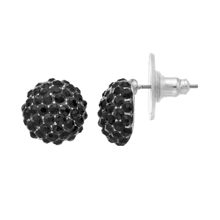 Black Fireball Dome Drop Earrings, Women's