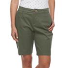 Petite Croft & Barrow&reg; Twill Bermuda Shorts, Women's, Size: 4 Petite, Dark Green