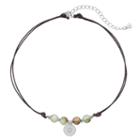 Lc Lauren Conrad Beaded Flower Charm Choker Necklace, Women's, Turq/aqua
