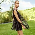 Madden Nyc Dream Catcher Crocheted Vest, Women's, Oxford