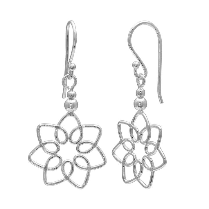 Primrose Sterling Silver Wire Flower Earrings, Women's